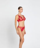 Slip dos opaque "Fantaisie" Lise Charmel Glamour Couture rouge ACH0207-GD