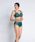 Slip haut dos opaque Lise Charmel Sublime en Dentelle vert princesse ACH0313-VP