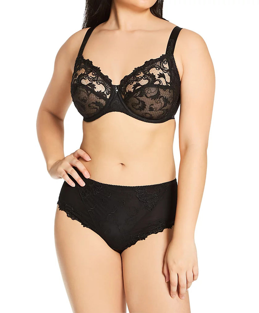 Slip haut grande taille Lise Charmel Dressing Floral noir BCC0388-NO