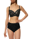 Slip haut grande taille Lise Charmel Dressing Floral noir BCC0388-NO