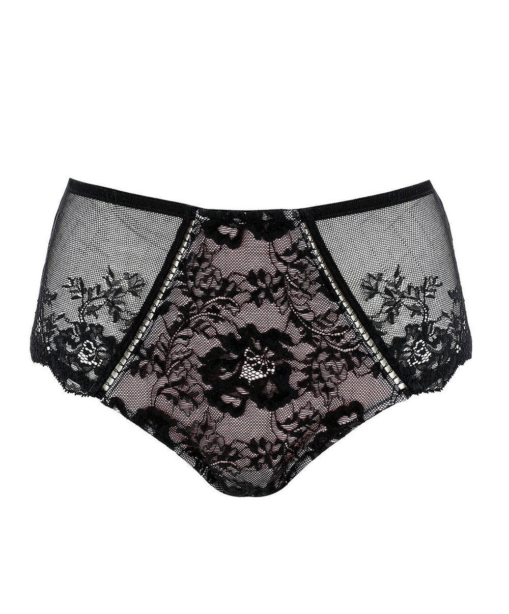 Slip haut grande taille Dentelle Lotus Noir Lilas Éprise de Lise Charmel BCG0325-NL
