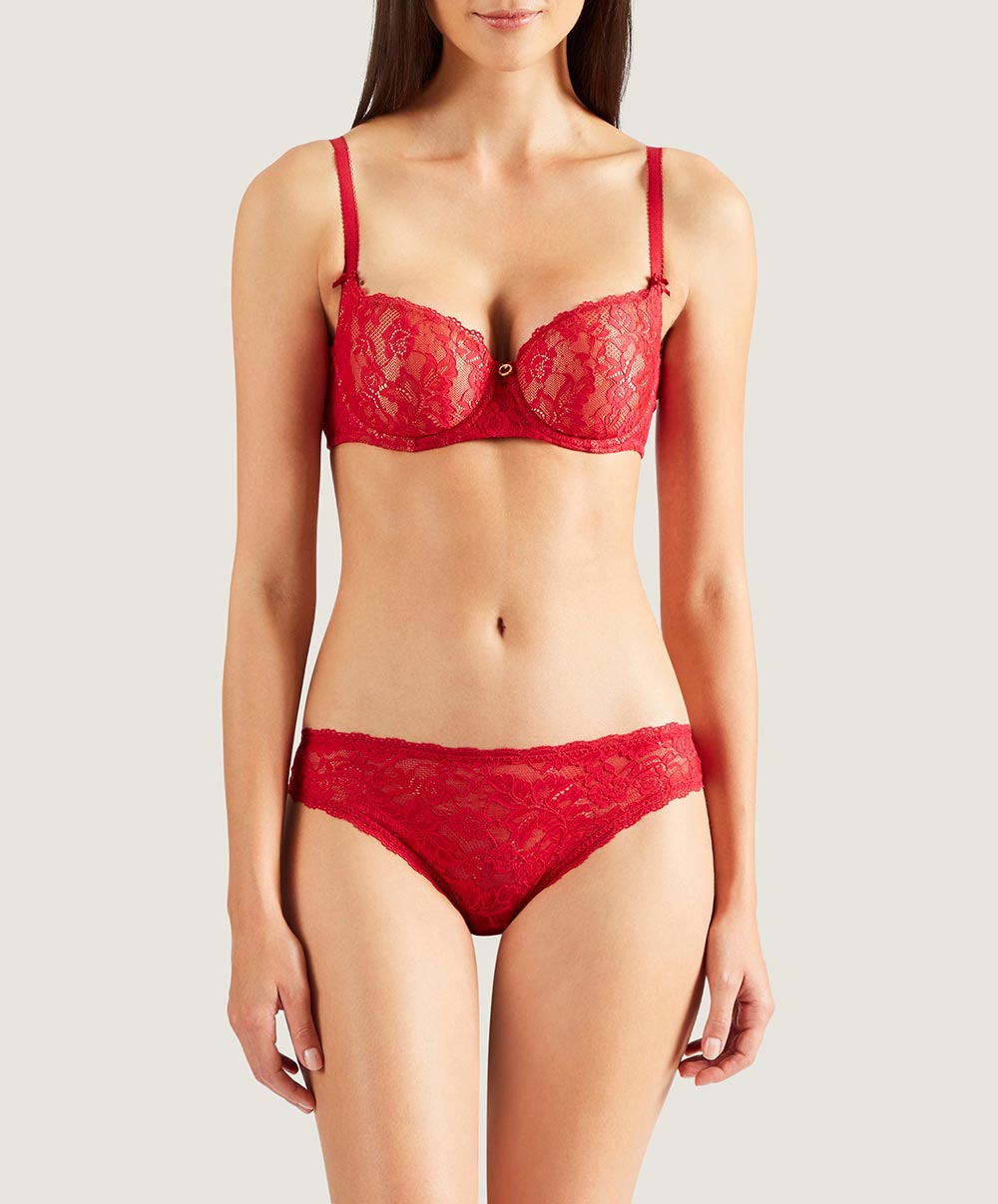 Culotte italienne rouge Rosessence rouge gala Aubade HK27-GALA