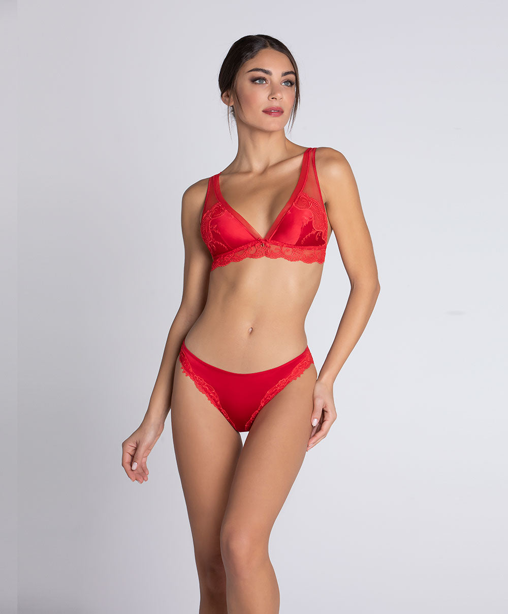 Slip italien en soie Lise Charmel Splendeur soie rouge ACC0780-RS 