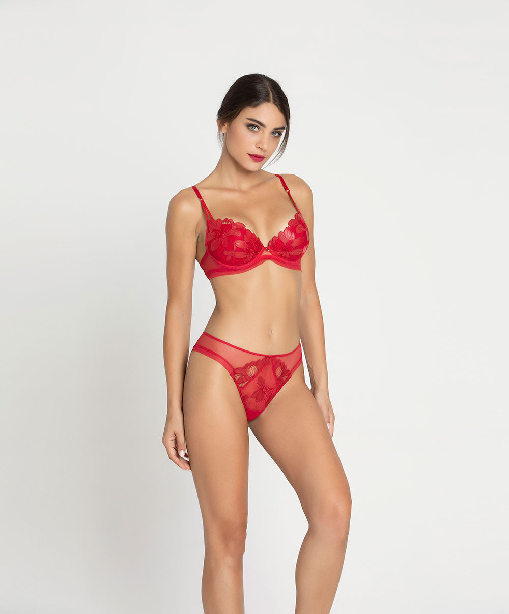 Slip italien "Séduction" Lise Charmel Glamour Couture rouge ACH0707-GD