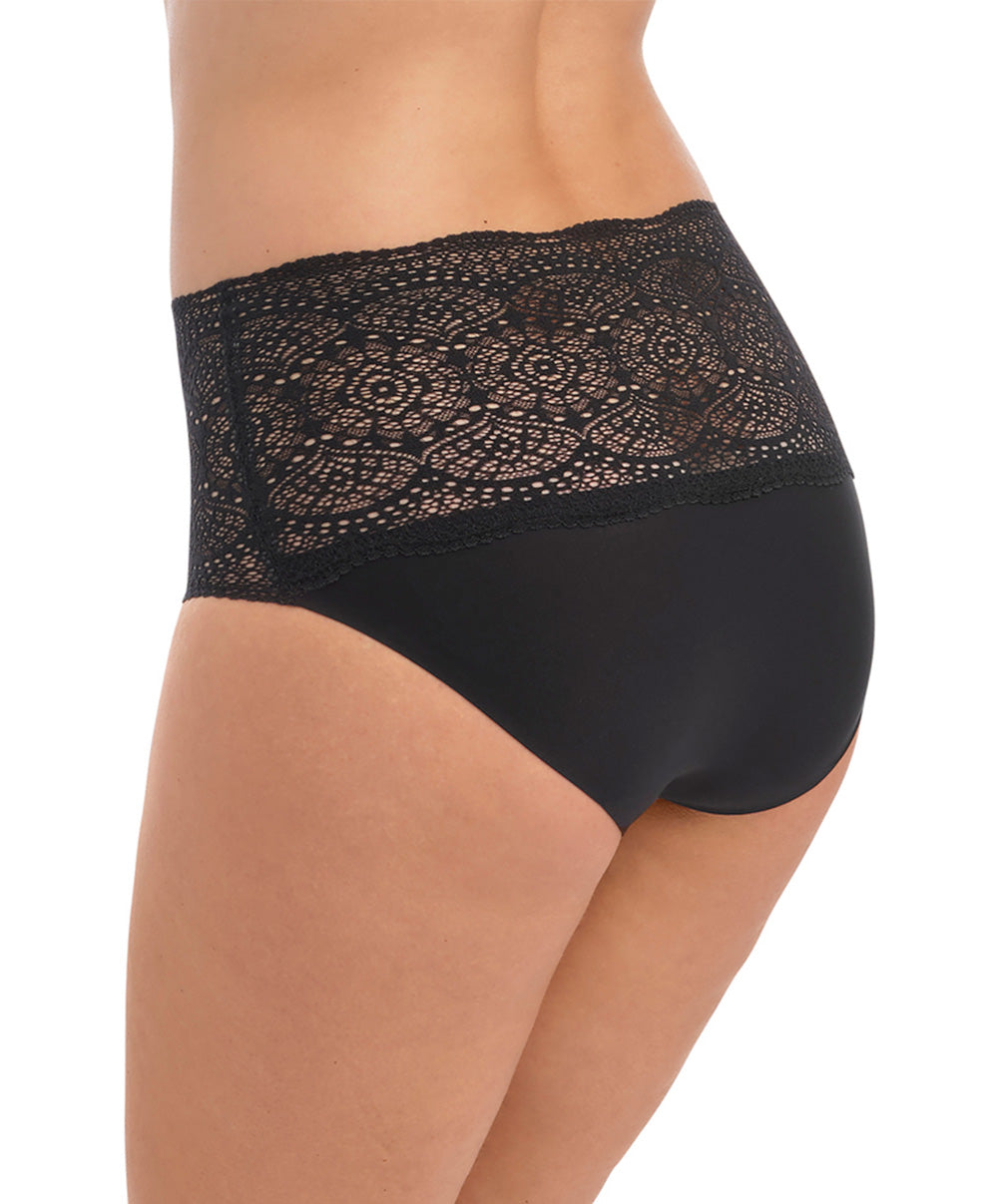 Slip invisible stretch taille haute dentelle Fantasie Lace Ease noir FL2330-BLK