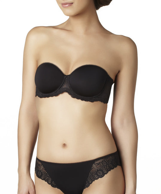 Soutien-gorge Sans Bretelles Lisse Caressence Simone Perele Noir