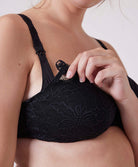 Soutien-gorge d'allaitement armatures amovibles grande taille Simone Pérèle Eden noir 12E399-015