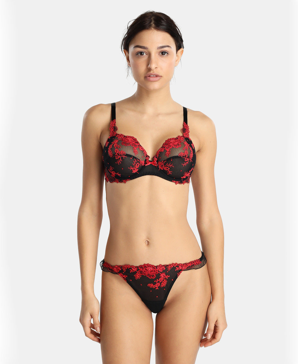 Soutien-gorge armature Lise Charmel Baisers de fleurs nuit amarante