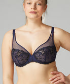 Soutien-gorge armature décolleté plongeant Simone Pérèle Wish bleu nuit 12B319-541