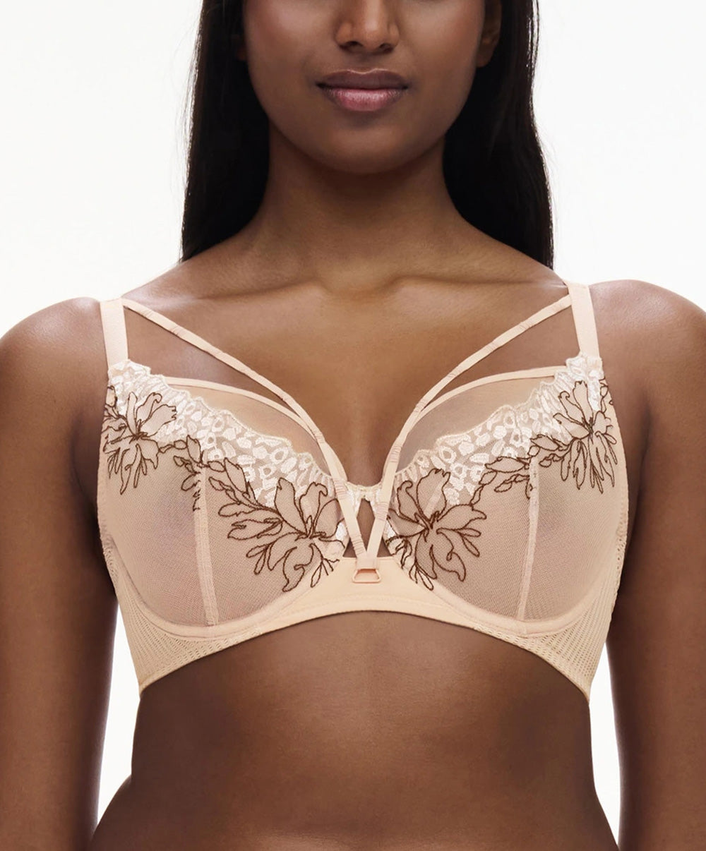 Soutien-gorge armature très enveloppant Chantelle Spice clay nude noir C22BMU-0JK