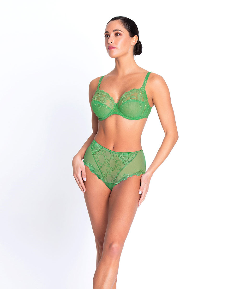 Soutien-gorge armatures grande taille "Bien-être" Lise Charmel Dressing Floral émeraude BCC6188-DE
