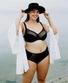 Soutien-gorge armatures grande taille Chantelle Luminesce noir or C19K10-0A1