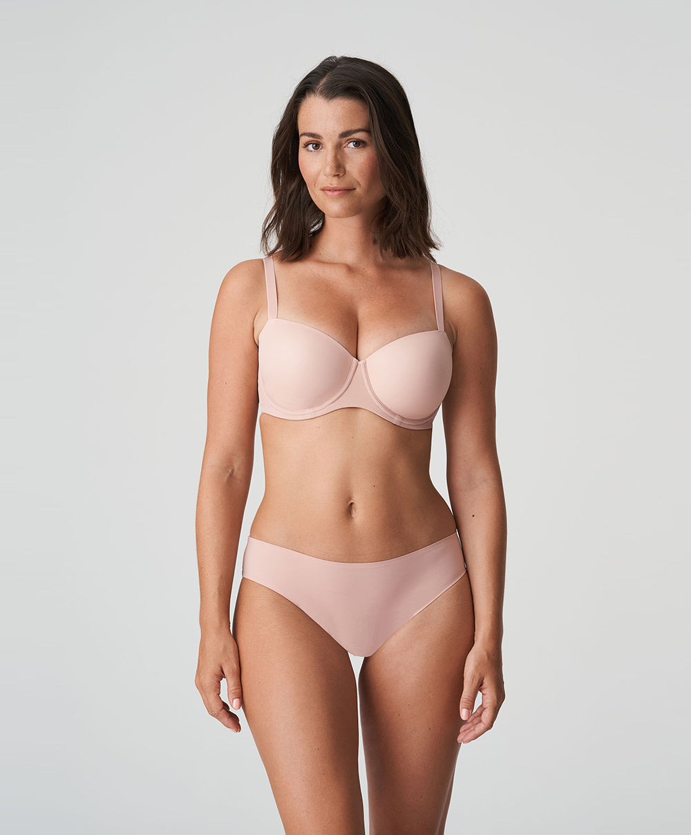 Soutien-gorge balconnet grande taille rembourré lisse invisible à armatures PrimaDonna Figuras rose poudré 0263252-PWD