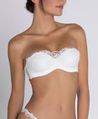 Soutien-gorge bandeau bretelles amovibles Lise Charmel Source Beauté ecru nacre ACH5672-EN