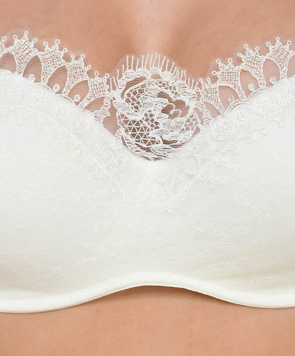 Soutien-gorge bandeau bretelles amovibles Lise Charmel Précieux diadème Nacre ACG5632-NA