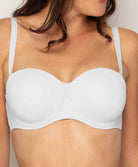 Soutien-gorge bandeau bretelles amovibles grande taille Antigel de Lise Charmel Culte Beauté blanc FCH5666-BL