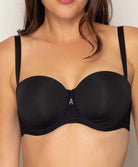 Soutien-gorge bandeau bretelles amovibles grande taille Antigel de Lise Charmel Culte Beauté noir FCH5666-NO