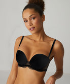 Soutien-gorge bandeau coque avec armatures bretelles amovibles Simone Pérèle Karma noir 12V302-015