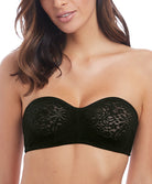 Soutien-gorge bandeau en dentelle bretelles amovibles multi-positions Wacoal Halo Lace noir WA854205-BLK