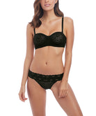 Soutien-gorge bandeau en dentelle bretelles amovibles multi-positions Wacoal Halo Lace noir WA854205-BLK