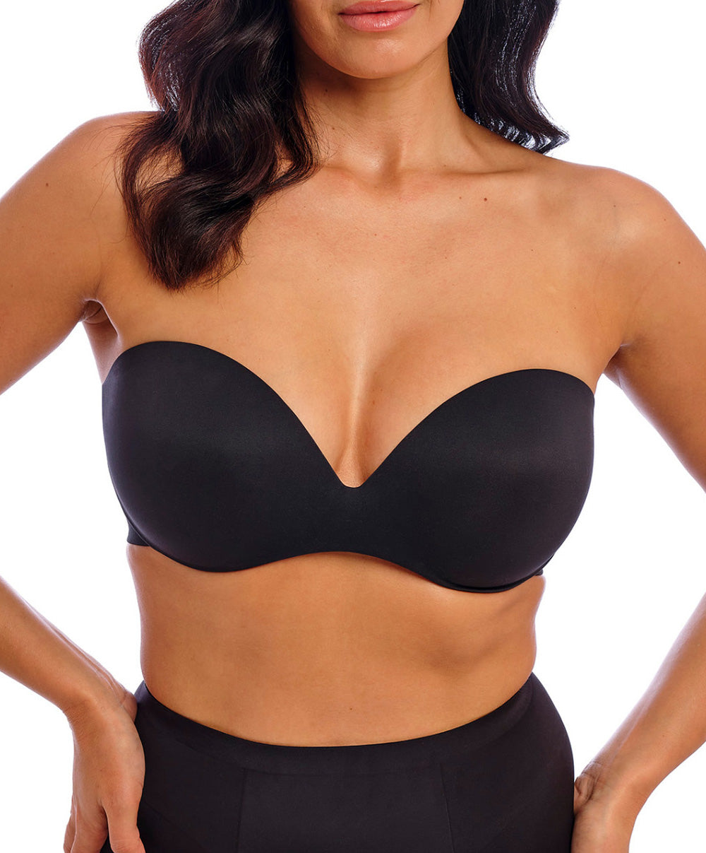 Soutien-gorge bandeau moulé bretelles amovibles invisible grande taille Wacoal Inès Secret noir WE601011-BLK