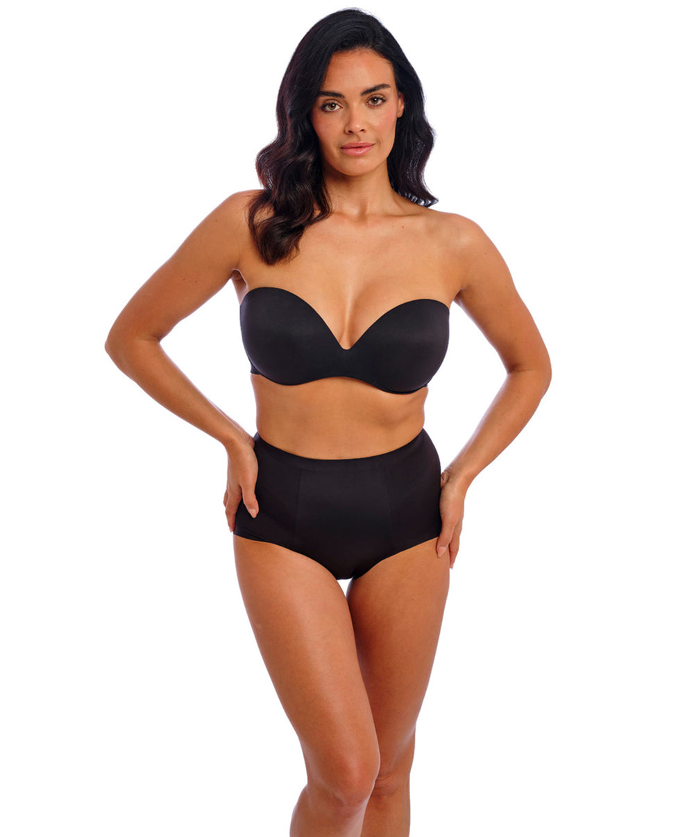 Soutien-gorge bandeau moulé bretelles amovibles invisible grande taille Wacoal Inès Secret noir WE601011-BLK