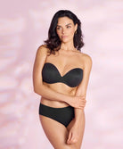 Soutien-gorge bandeau moulé bretelles amovibles invisible grande taille Wacoal Inès Secret noir WE601011-BLK