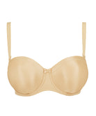 Soutien-gorge bandeau moulé lisse bretelles amovibles invisible à armatures PrimaDonna Satin cognac 0161331-COG