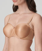Soutien-gorge bandeau moulé lisse bretelles amovibles invisible à armatures PrimaDonna Satin cognac 0161331-COG