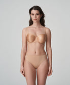 Soutien-gorge bandeau moulé lisse bretelles amovibles invisible à armatures PrimaDonna Satin cognac 0161331-COG
