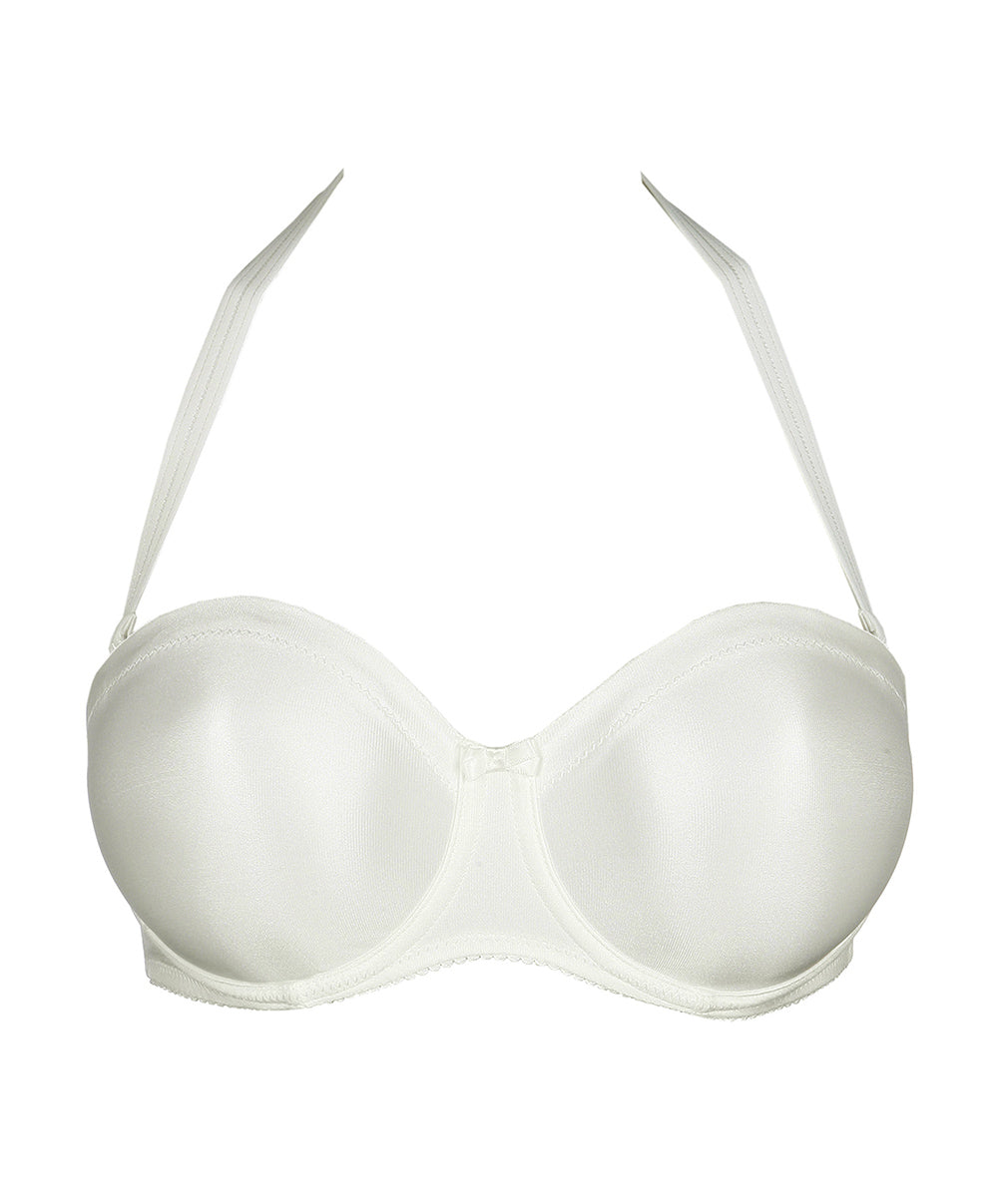 Soutien-gorge bandeau moulé lisse bretelles amovibles invisible à armatures PrimaDonna Satin noir 0161331-NAT