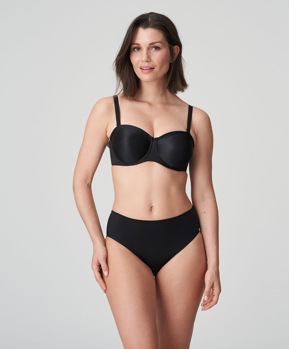 Soutien-gorge bandeau moulé lisse bretelles amovibles invisible à armatures PrimaDonna Satin noir 0161331-ZWA