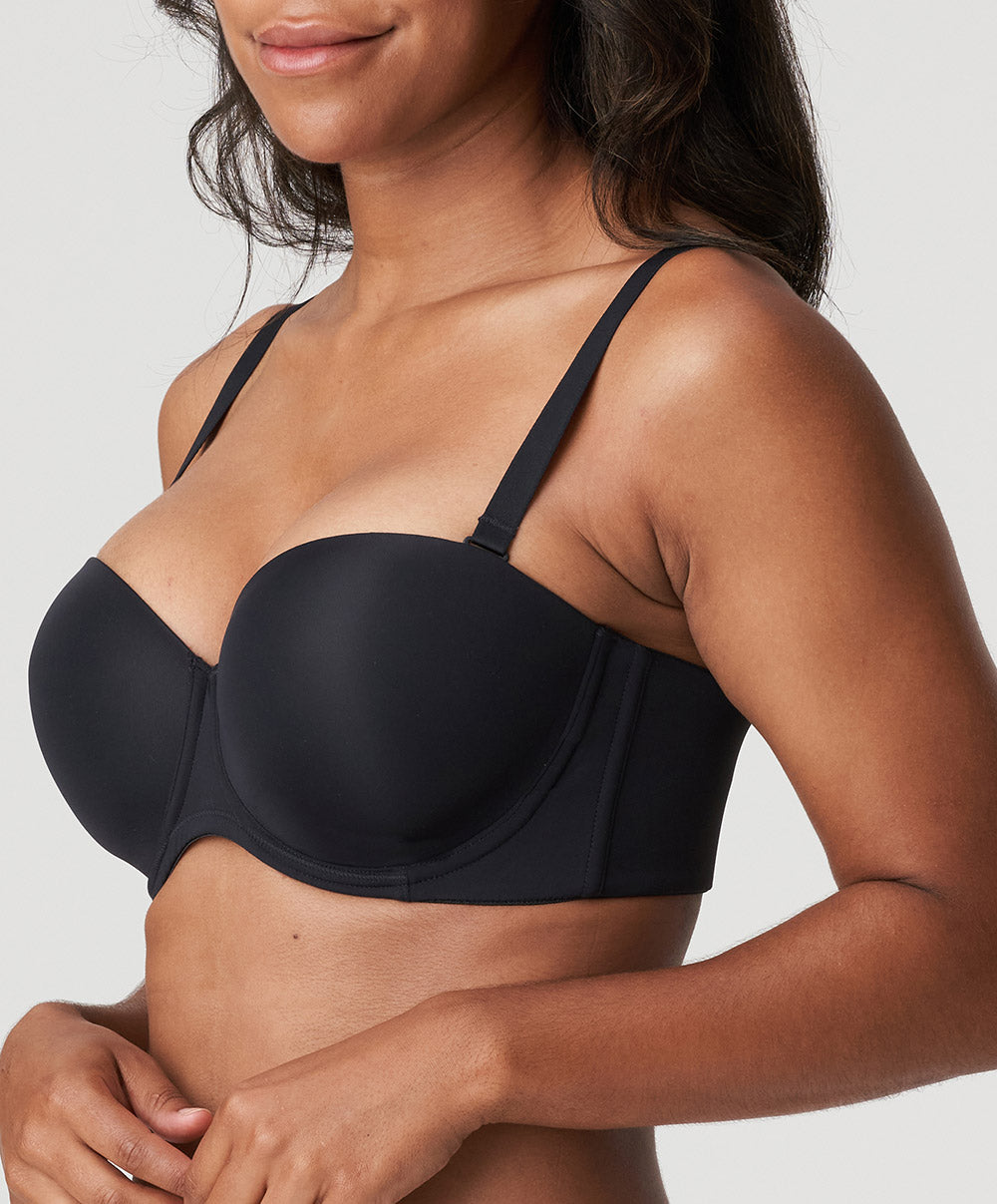 Soutien-gorge bandeau rembourré lisse bretelles amovibles invisible à armatures PrimaDonna Figuras charbon 0263258-CHB