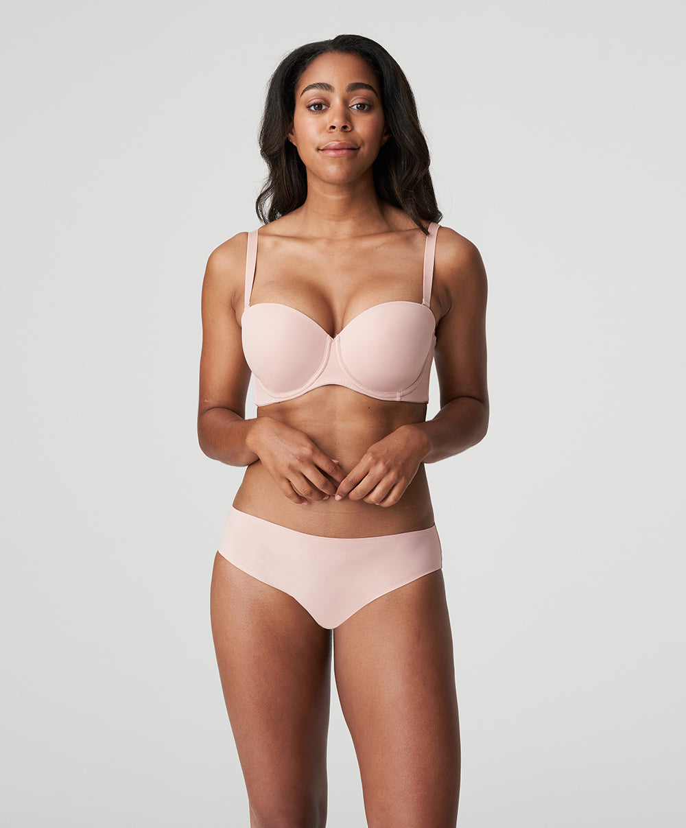 Soutien-gorge bandeau rembourré lisse bretelles amovibles invisible à armatures PrimaDonna Figuras rose poudré 0263258-PWD