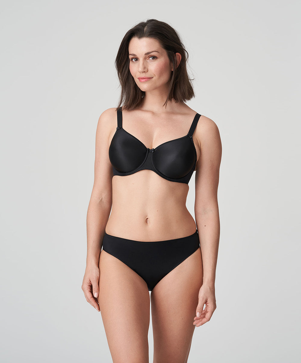 Soutien-gorge bonnets moulés lisses à armatures invisible PrimaDonna Satin noir 0161330-ZWA