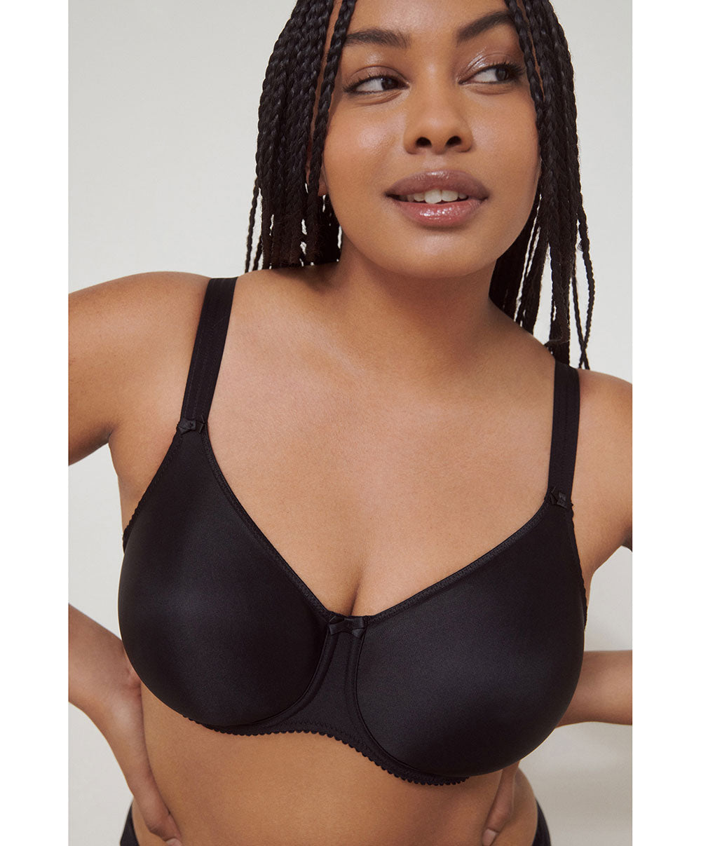 Soutien-gorge bonnets moulés lisses à armatures invisible PrimaDonna Satin noir 0161330-ZWA