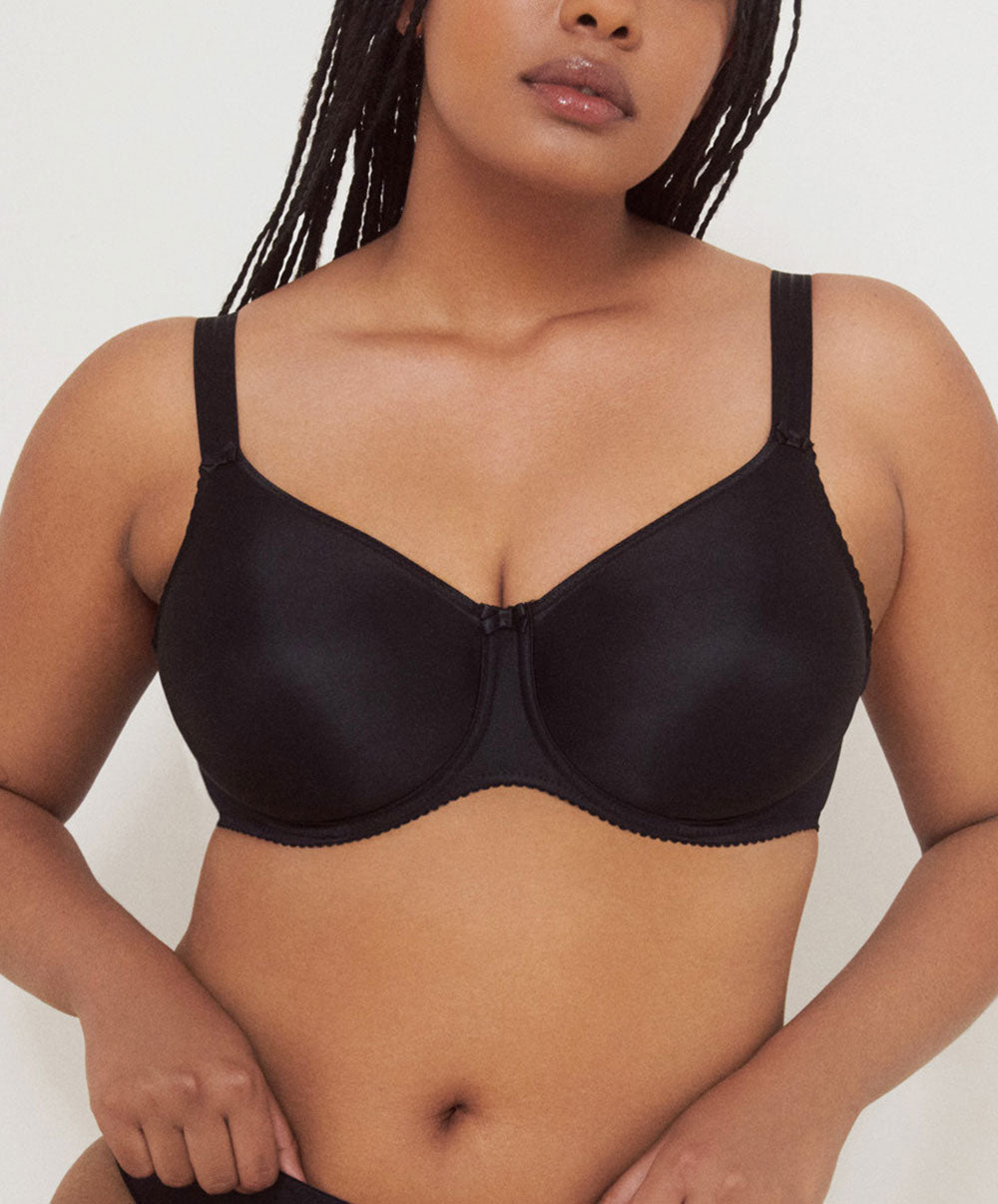 Soutien-gorge bonnets moulés lisses à armatures invisible PrimaDonna Satin noir 0161330-ZWA
