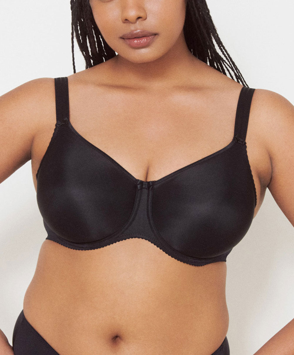 Soutien-gorge bonnets moulés lisses à armatures invisible PrimaDonna Satin noir 0161330-ZWA