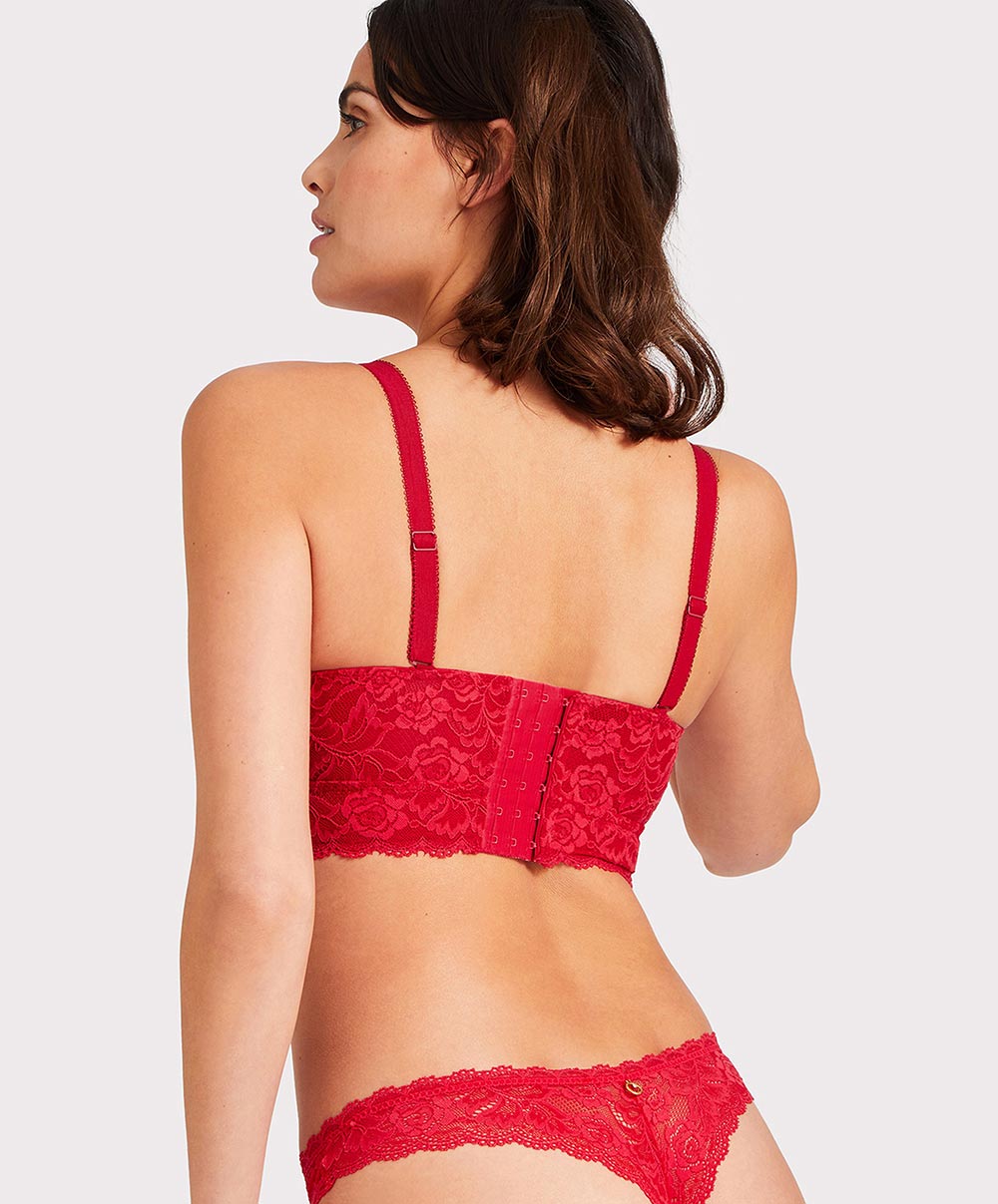 Soutien-gorge brassière confort sans armatures bralette rouge Rosessence rouge gala Aubade HK10-02-GALA