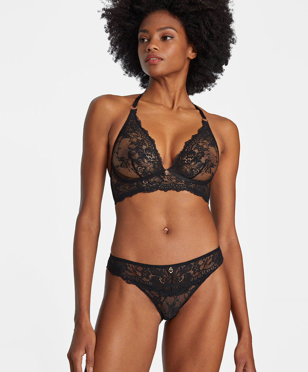 Soutien-gorge brassière dentelle bralette Night Bird black queen Aubade RD10-BQUE