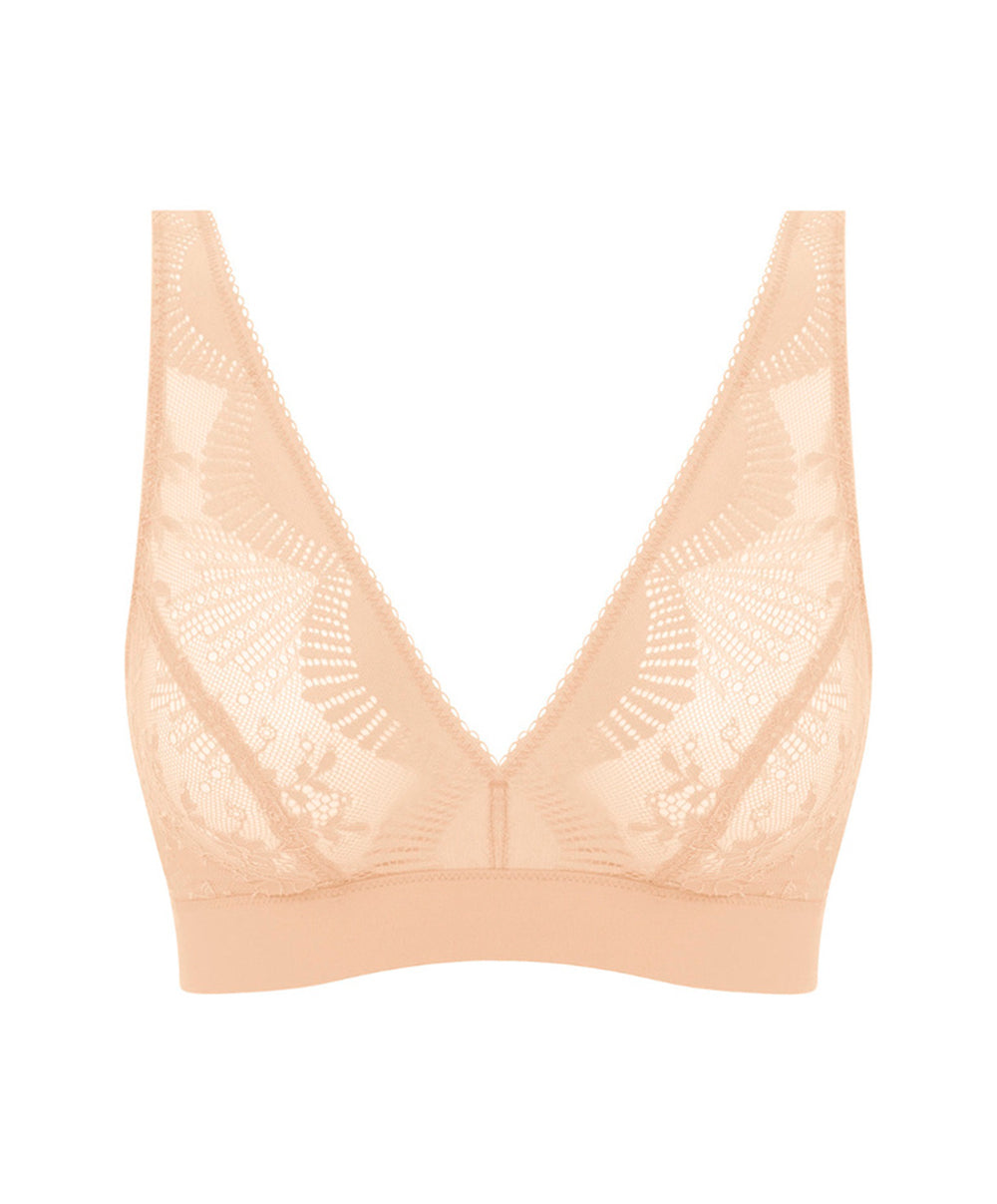 Soutien-gorge brassière sans armatures Wacoal Sensu Lace champagne WE601203-CHN