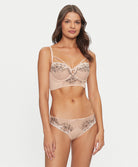 Soutien-gorge bustier sexy Chantelle Spice clay nude noir C22BK6-0JK