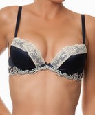 Soutien-gorge charmel bra push-up Splendeur soie Lise Charmel Bleu fonce ensemble