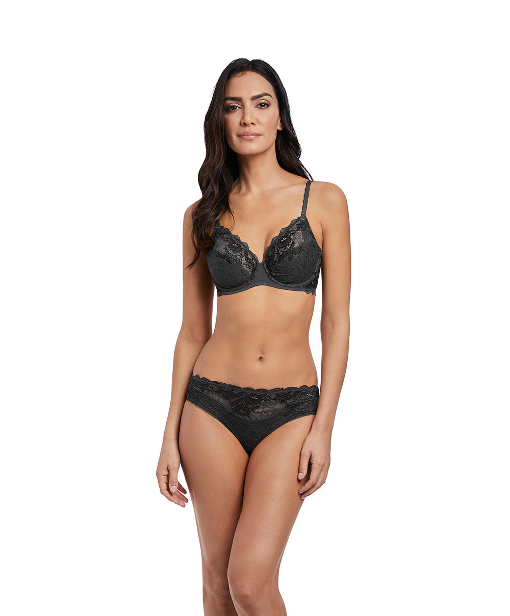Soutien-gorge armatures classique Wacoal Lace Perfection charcoal gris anthracite WE135002-CHL