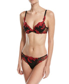 Soutien-gorge coque Lise Charmel Baisers de fleurs nuit amarante