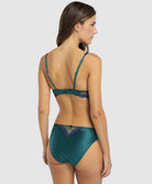 Soutien-gorge coque en soie Lise Charmel Splendeur soie turquoise ACC8580-ST face
