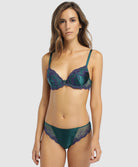 Soutien-gorge coque en soie Lise Charmel Splendeur soie turquoise ACC8580-ST face
