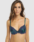 Soutien-gorge coque en soie Lise Charmel Splendeur soie turquoise ACC8580-ST face
