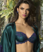 Soutien-gorge coque en soie Lise Charmel Splendeur soie turquoise ACC8580-ST face