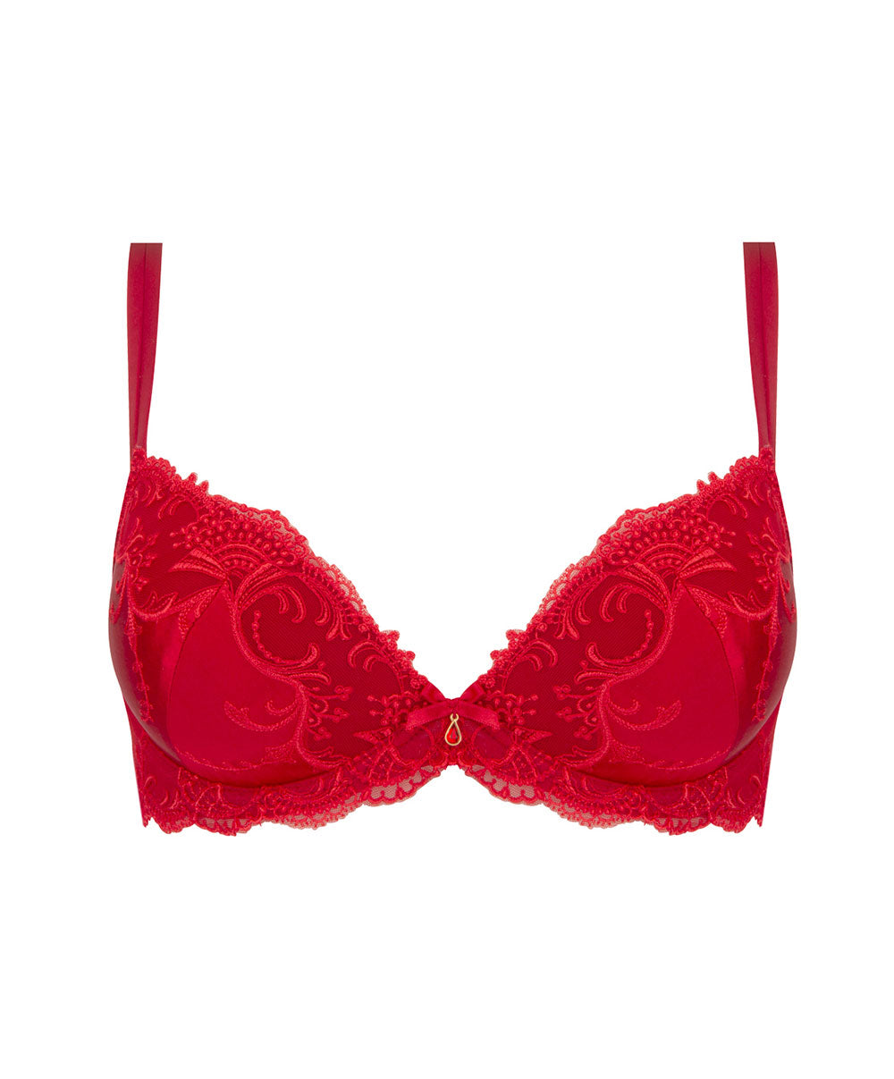 Soutien-gorge coque en soie Lise Charmel Splendeur soie rouge ACC8580-RS	2